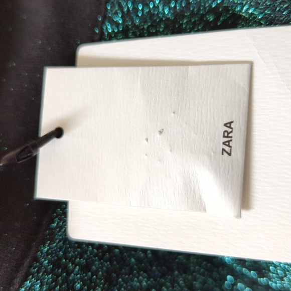 Zara Emerald Green Glitter Ruffle Bodysuit S - Picture 14 of 16